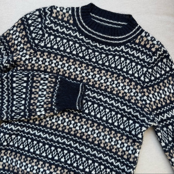 Max Mara Weekend Intarsia Knit Crew Neck Crop Sweater - Picture 3 of 5